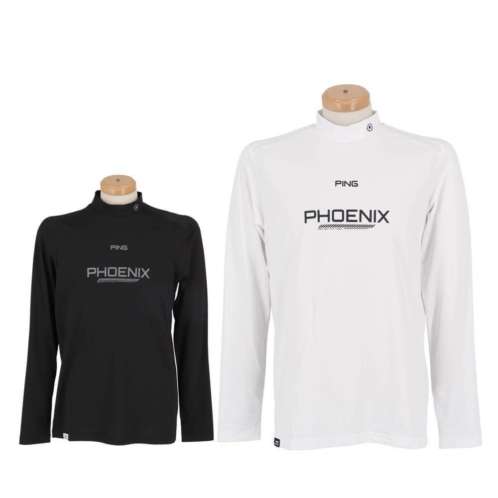 ピン PING　メンズ ロゴプリント ストレッチ 長袖 ハイネックシャツ 621-4166103　2024年モデル 詳細1