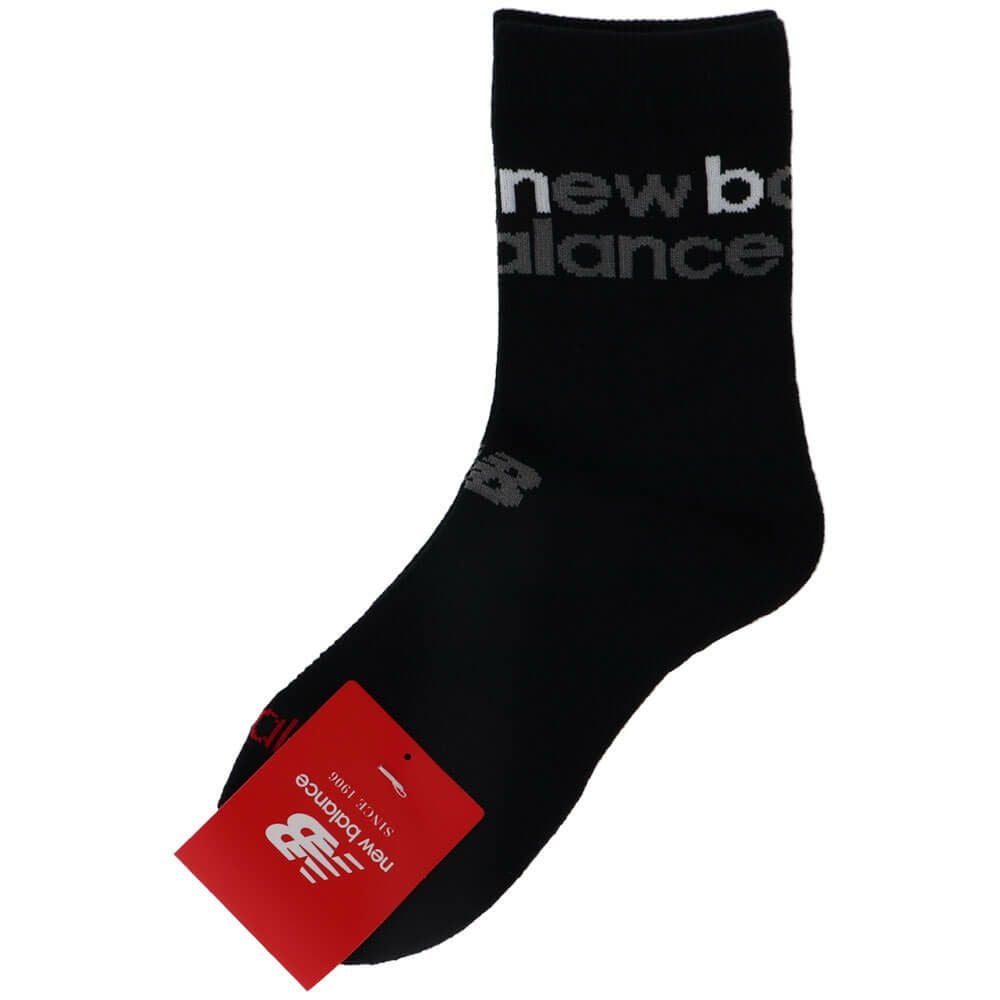 ニューバランスゴルフ　アクセントロゴボーダ レディース ミディアム ショートソックス 012-5186501 010 BLACK　2025年モデル BLACK