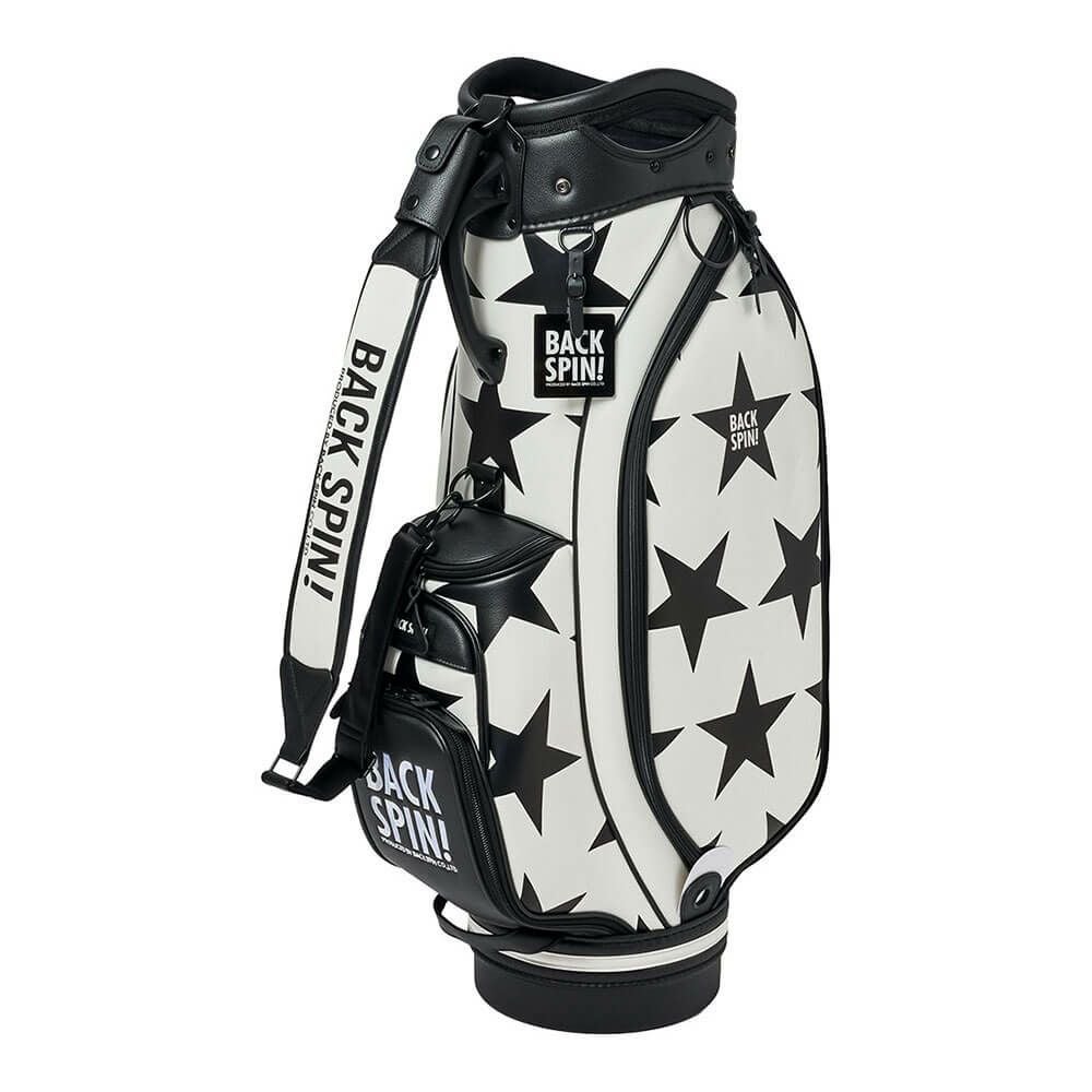 バックスピンゴルフ BACK SPIN! GOLF　BIG STAR TOUR ビッグスター ツアー キャディバッグ BSBD02C106 WHITE×BLACK　2025年モデル ホワイト×ブラック