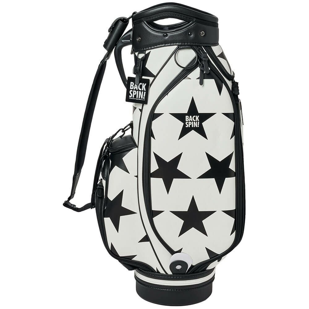 バックスピンゴルフ BACK SPIN! GOLF　BIG STAR TOUR ビッグスター ツアー キャディバッグ BSBD02C106 WHITE×BLACK　2025年モデル ホワイト×ブラック 詳細1