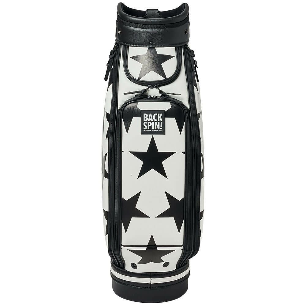 バックスピンゴルフ BACK SPIN! GOLF　BIG STAR TOUR ビッグスター ツアー キャディバッグ BSBD02C106 WHITE×BLACK　2025年モデル ホワイト×ブラック 詳細2