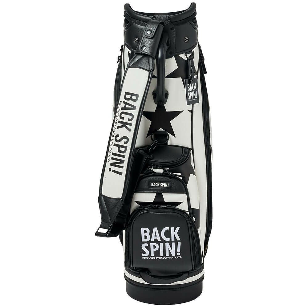バックスピンゴルフ BACK SPIN! GOLF　BIG STAR TOUR ビッグスター ツアー キャディバッグ BSBD02C106 WHITE×BLACK　2025年モデル ホワイト×ブラック 詳細4