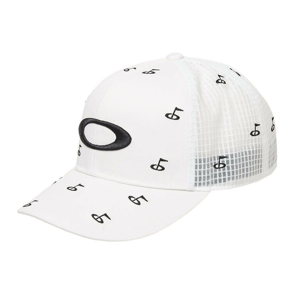 オークリー OAKLEY　メンズ OVERLAP CAP 25.0 ゴルフモチーフ刺繍 飛び柄 キャップ FOS902023 100 WHITE　2025年モデル WHITE