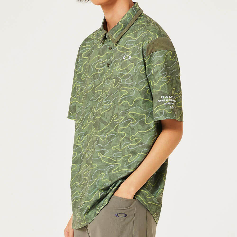 オークリー OAKLEY　メンズ カモフラージュ柄 メッシュ切替 半袖 ポロシャツ FOA407602　2025年モデル 詳細9