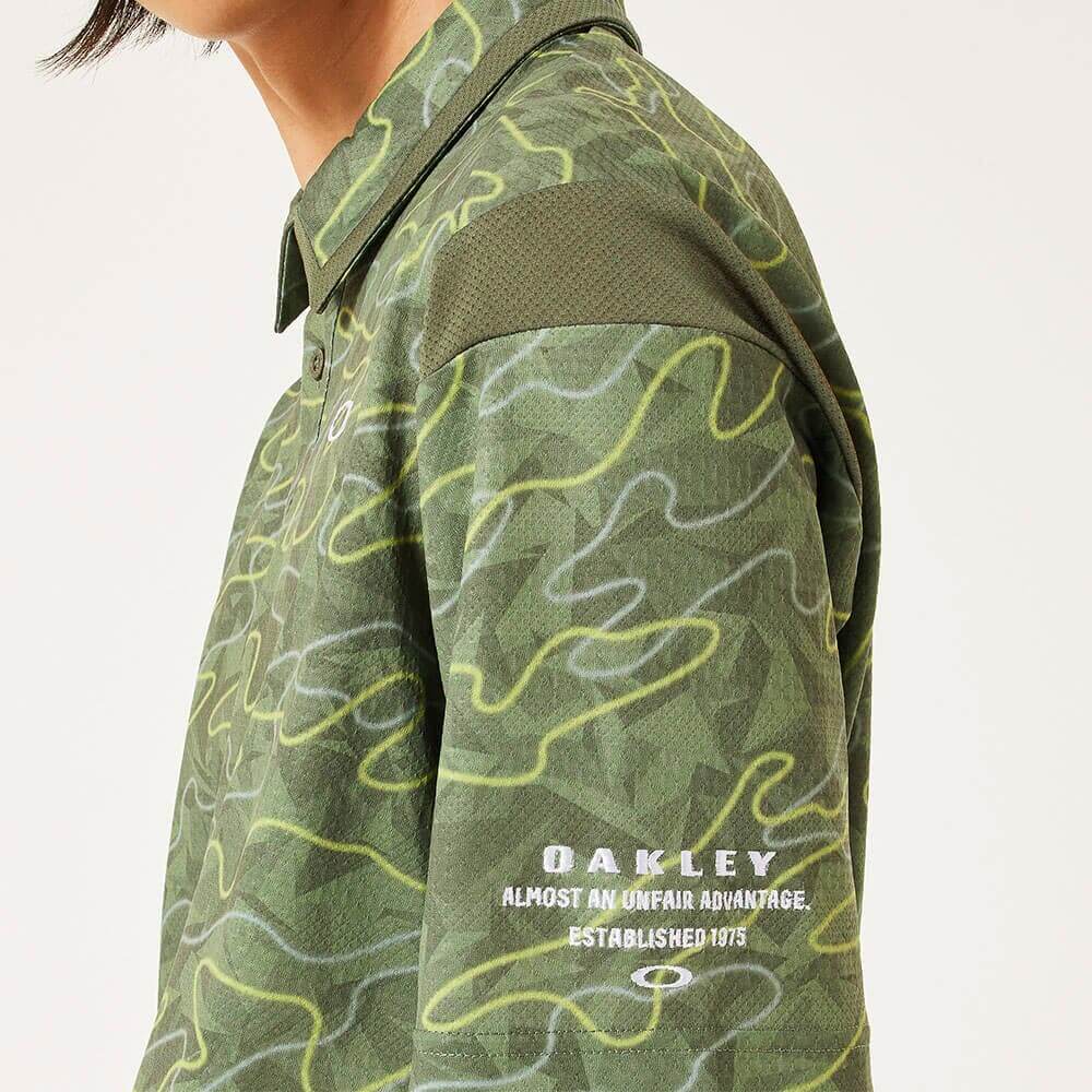 オークリー OAKLEY　メンズ カモフラージュ柄 メッシュ切替 半袖 ポロシャツ FOA407602　2025年モデル 詳細11