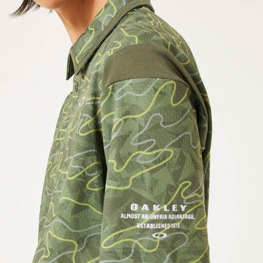 オークリー OAKLEY　メンズ カモフラージュ柄 メッシュ切替 半袖 ポロシャツ FOA407602　2025年モデル 詳細11