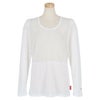 マリクレール marie claire　レディース ロゴプリント メッシュ切替 ストレッチ 長袖 Uネック インナーシャツ 713-9825（WT）
