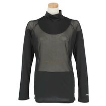 マリクレール marie claire　レディース ロゴプリント メッシュ切替 ストレッチ 長袖 ハイネック インナーシャツ 713-9835