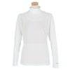 マリクレール marie claire　レディース ロゴプリント メッシュ切替 ストレッチ 長袖 ハイネック インナーシャツ 713-9835 ホワイト（WT）