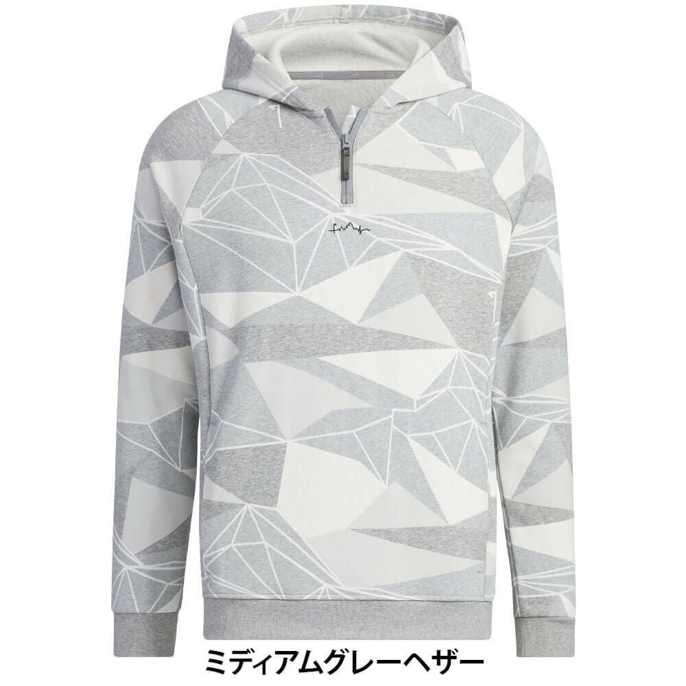 アディダス adidas　メンズ ジオメトリック ハーフジップ 長袖 フーディー MKO66 詳細2