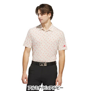 アディダス adidas　メンズ メッシュ総柄 半袖 ポロシャツ KUH65　2025年モデル 詳細2