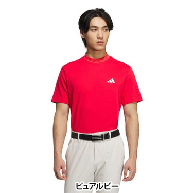 アディダス adidas　メンズ スリーストライプス 半袖 モックネックシャツ KVH10　2025年モデル 詳細2