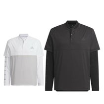 アディダス adidas メンズ ロゴプリント 半袖 ジップシャツ & 長袖 モックネックシャツ KVH26 2025年モデル