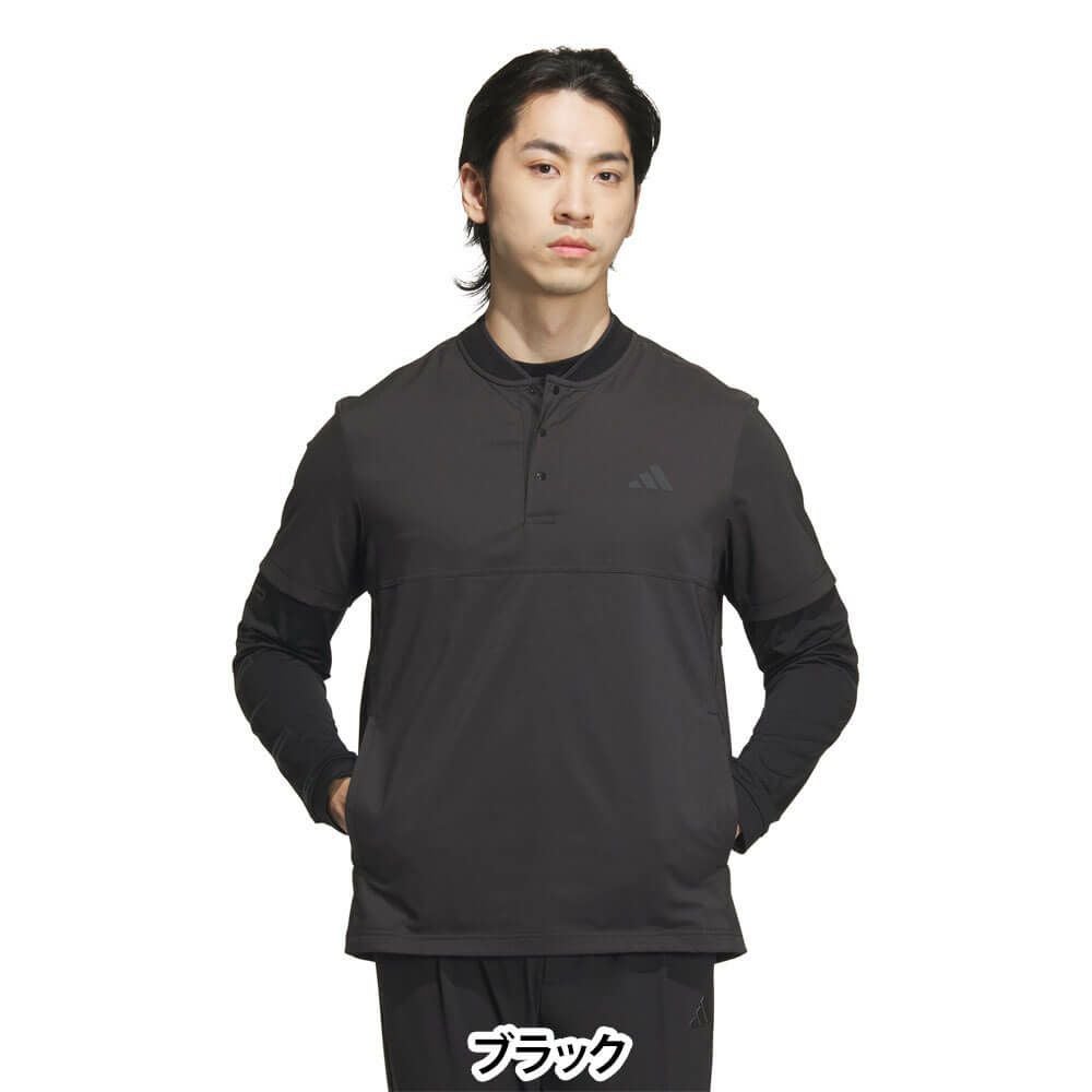 アディダス adidas メンズ ロゴプリント 半袖 ジップシャツ & 長袖 モックネックシャツ KVH26 2025年モデル