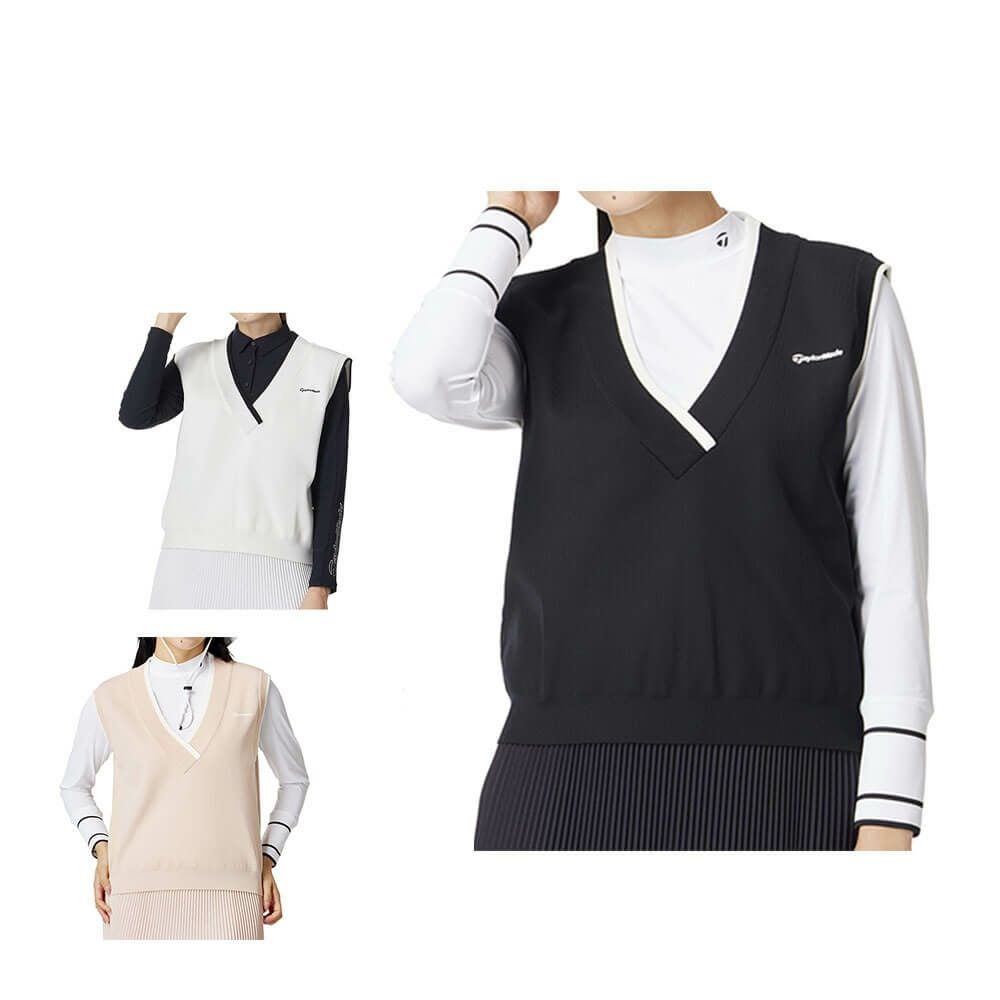 テーラーメイド TaylorMade　レディース リラックスド Vネック ベスト UN664　2025年モデル 詳細1