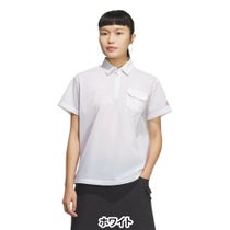 アディダス adidas レディース 撥水 シースルー ボックスシルエット 半袖 ポロシャツ KTI78 2025年モデル ベージュ系 着用イメージ