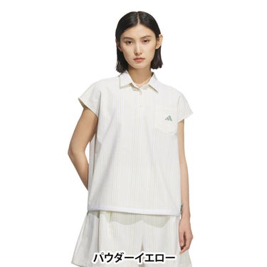 アディダス adidas　レディース シアサッカー フレンチスリーブ ポロシャツ KTI81　2025年モデル 詳細2