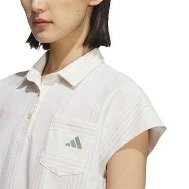 アディダス adidas　レディース シアサッカー フレンチスリーブ ポロシャツ KTI81　2025年モデル 詳細5