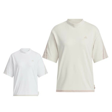アディダス adidas　レディース スリーストライプス ボックスシルエット 半袖 モックネックシャツ KTI91　2025年モデル 詳細1