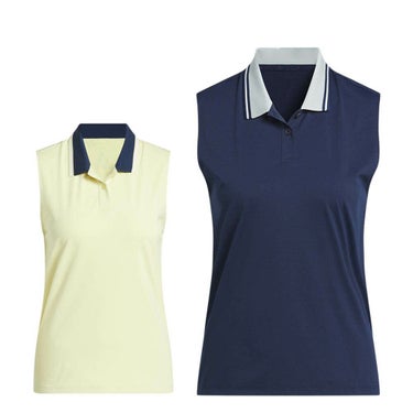 アディダス adidas　レディース ビヨンド ザ コース ルーズ ツイストニット ツーボタン ノースリーブ ポロシャツ KWI00　2025年モデル 詳細1