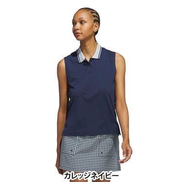 アディダス adidas　レディース ビヨンド ザ コース ルーズ ツイストニット ツーボタン ノースリーブ ポロシャツ KWI00　2025年モデル 詳細2