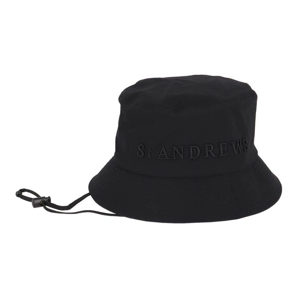セントアンドリュース St ANDREWS　メンズ 立体ロゴ刺繍 UVカット ハット 042-5187451 010 ブラック　2025年モデル 詳細1