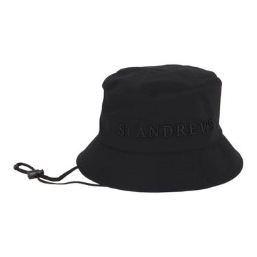 セントアンドリュース St ANDREWS　メンズ 立体ロゴ刺繍 UVカット ハット 042-5187451 010 ブラック　2025年モデル 詳細1