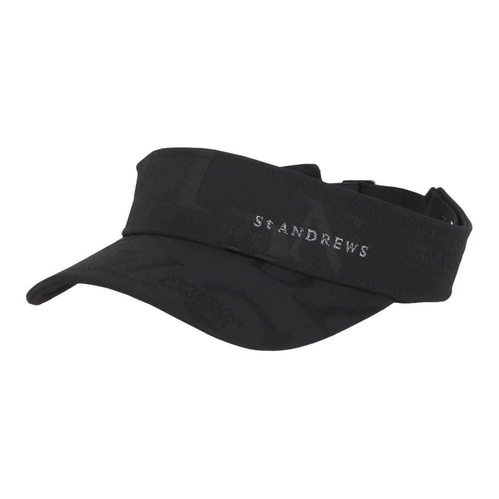 セントアンドリュース St ANDREWS　ユニセックス コンセプト柄 ジャガード バイザー 042-5187302 010 ブラック　2025年モデル 詳細1