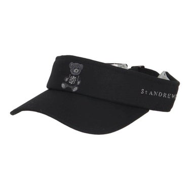 セントアンドリュース St ANDREWS　ユニセックス テディベア刺繍 バイザー 042-5987332 010 ブラック　2025年モデル 詳細1