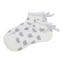 セントアンドリュース St ANDREWS　レディース ベアシルエット柄 リボン付き アンクルソックス 042-5186252 030 ホワイト　2025年モデル