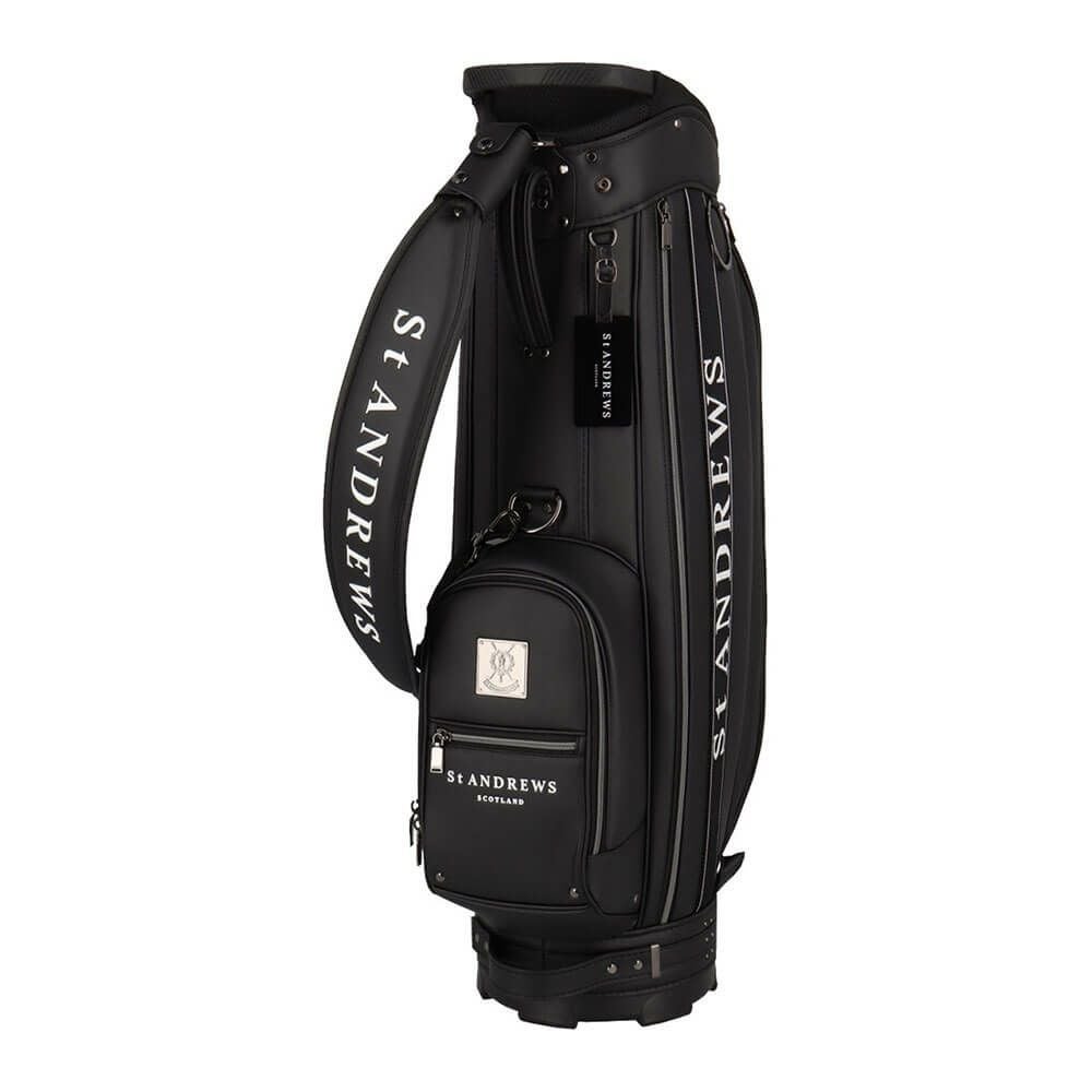 セントアンドリュース St ANDREWS　スリムカート型 ジャガードロゴテープ キャディバッグ 042-5980302 010 ブラック　2025年モデル 詳細1