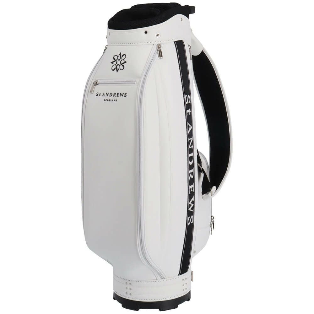 セントアンドリュース St ANDREWS　スリムカート型 ジャガードロゴテープ キャディバッグ 042-5980302 030 ホワイト　2025年モデル 詳細2