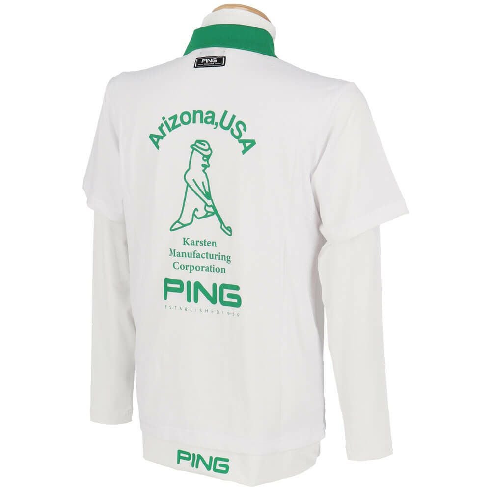 ピン PING　メンズ 半袖 ポロシャツ & 天竺長袖 ハイネックインナーシャツ レイヤード ツインセット 621-5160205　2025年モデル 詳細3