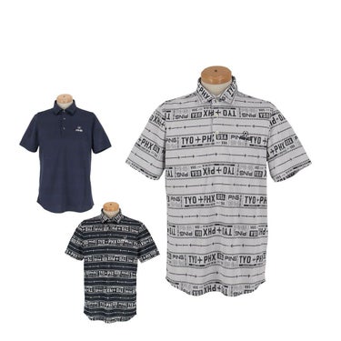 ピン PING　メンズ チケット柄 ジャカード 半袖 ポロシャツ 621-5160219　2025年モデル 詳細1