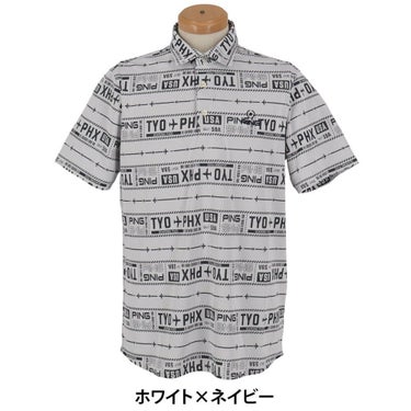 ピン PING　メンズ チケット柄 ジャカード 半袖 ポロシャツ 621-5160219　2025年モデル 詳細2