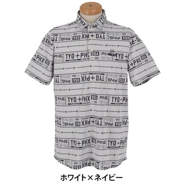 ピン PING　メンズ チケット柄 ジャカード 半袖 ポロシャツ 621-5160219　2025年モデル 詳細2