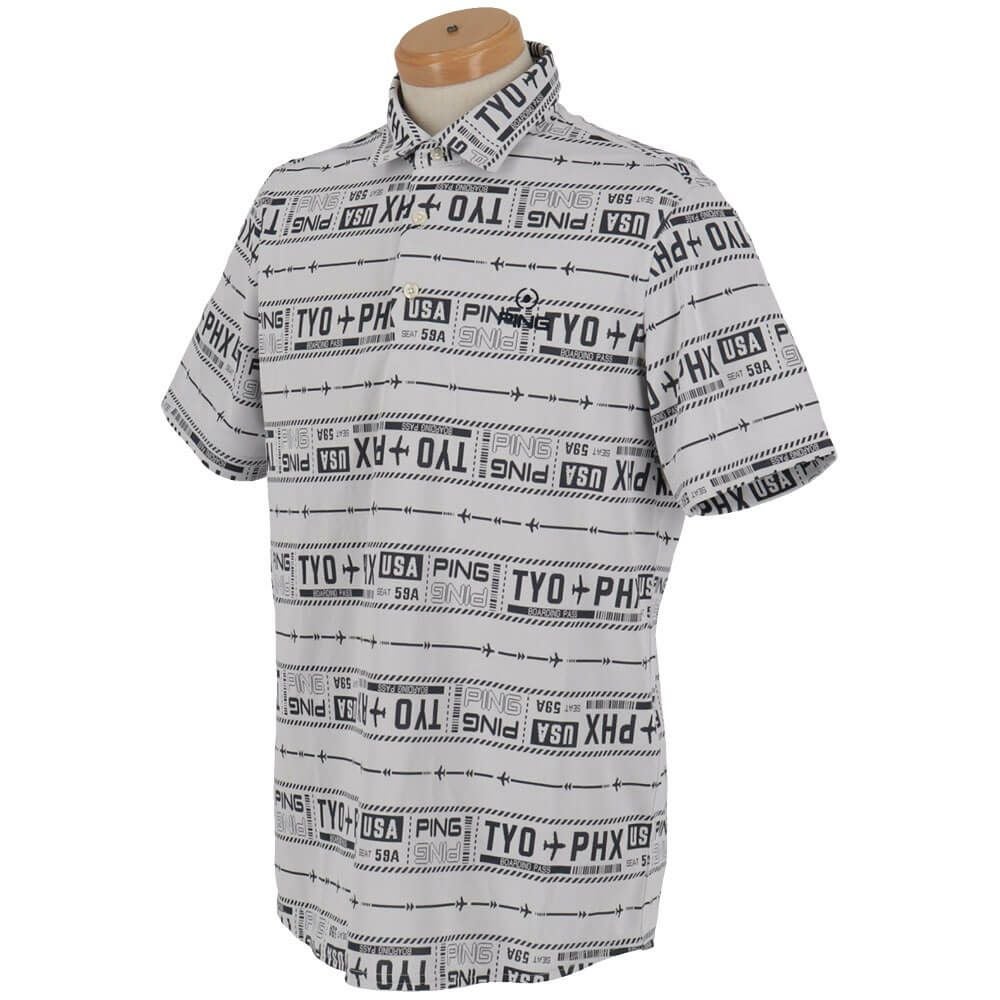 ピン PING　メンズ チケット柄 ジャカード 半袖 ポロシャツ 621-5160219　2025年モデル 詳細4
