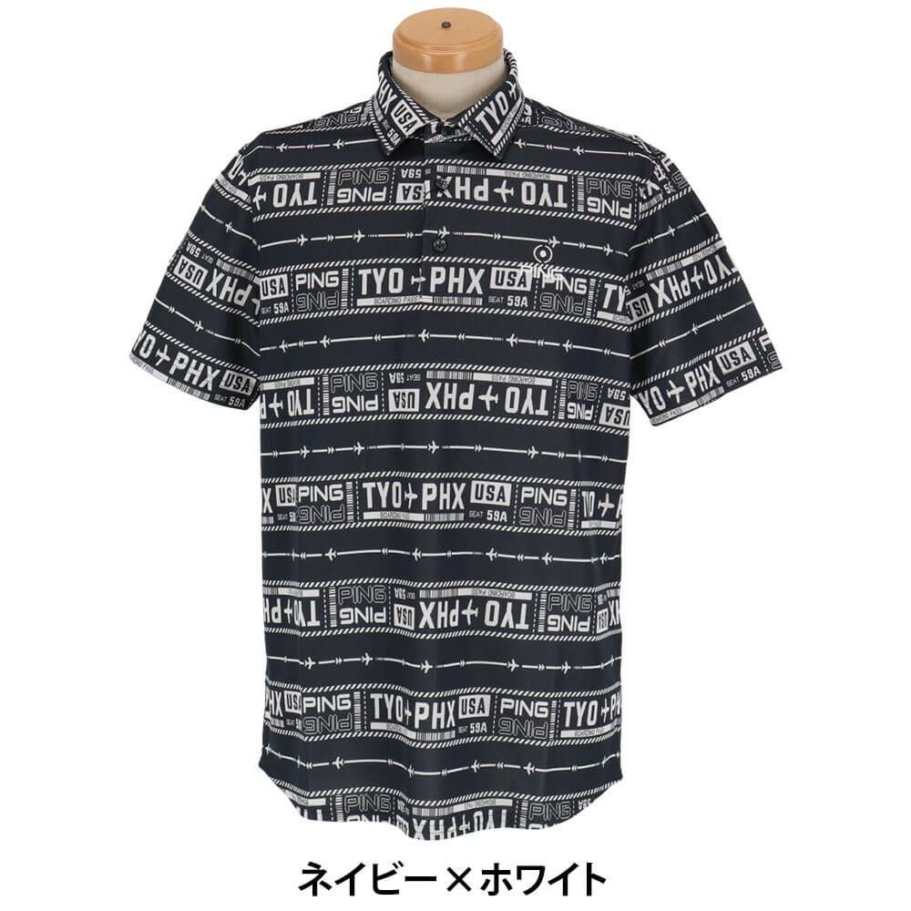 ピン PING　メンズ チケット柄 ジャカード 半袖 ポロシャツ 621-5160219　2025年モデル 詳細8