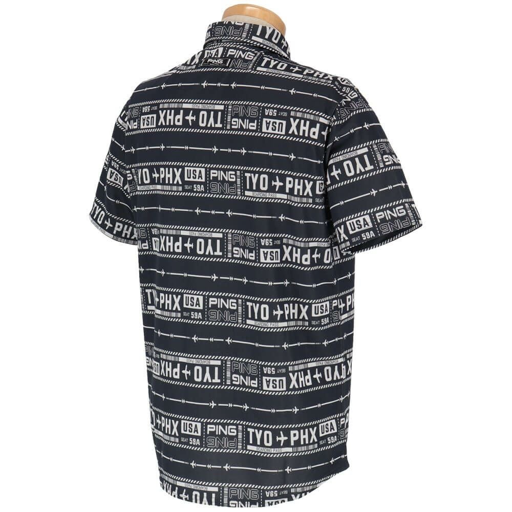 ピン PING　メンズ チケット柄 ジャカード 半袖 ポロシャツ 621-5160219　2025年モデル 詳細9
