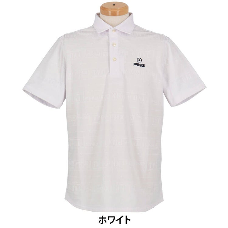ピン PING メンズ チケット柄 ジャカード 半袖 ポロシャツ 621-5160219 