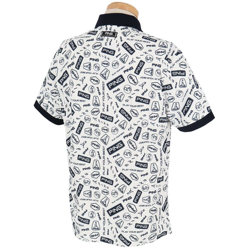 ピン PING　メンズ 総柄 プリント 半袖 ポロシャツ 621-5160221　2025年モデル 詳細3