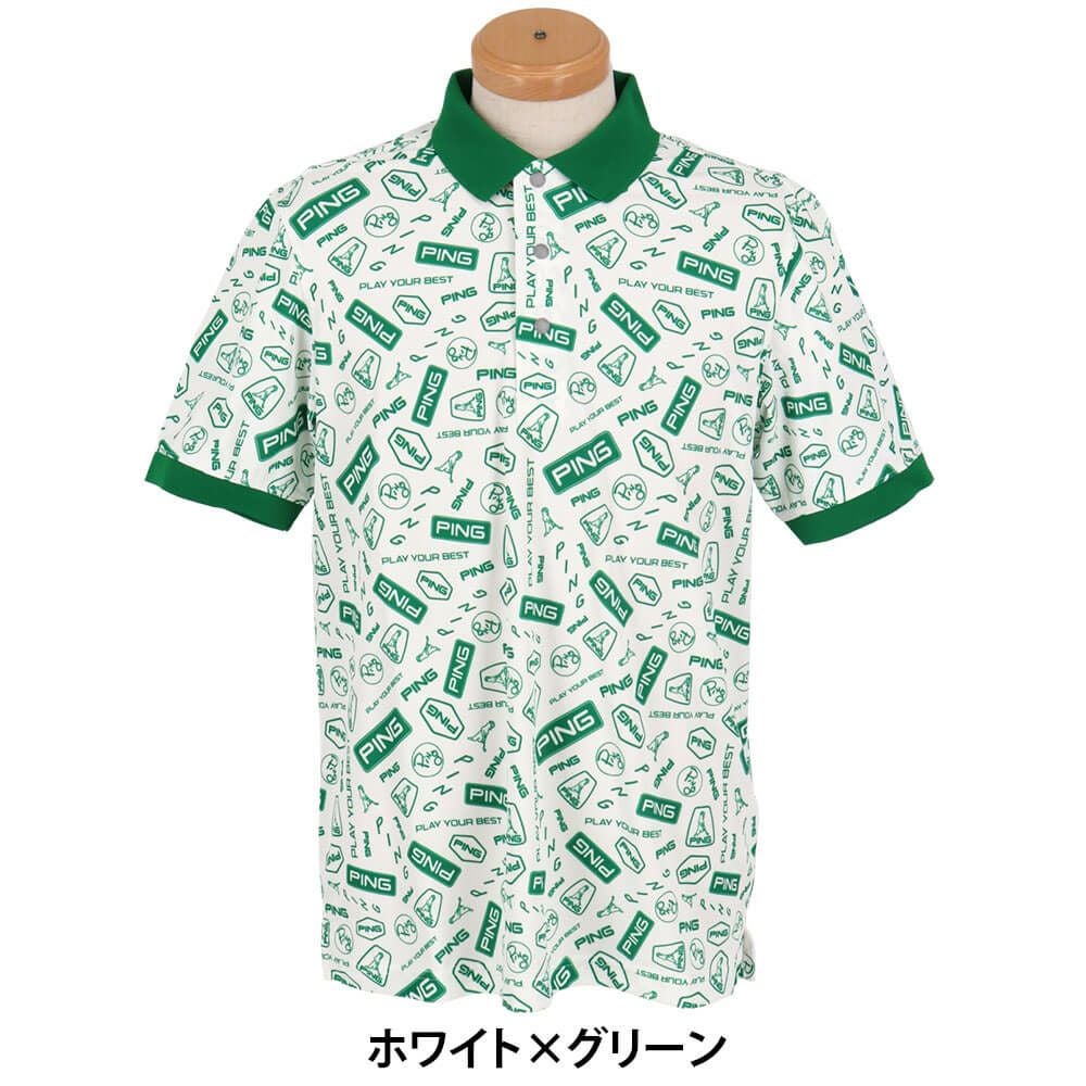 ピン PING　メンズ 総柄 プリント 半袖 ポロシャツ 621-5160221　2025年モデル 詳細6