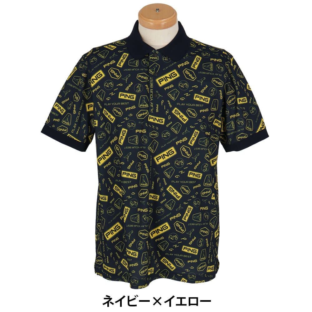 ピン PING　メンズ 総柄 プリント 半袖 ポロシャツ 621-5160221　2025年モデル 詳細9
