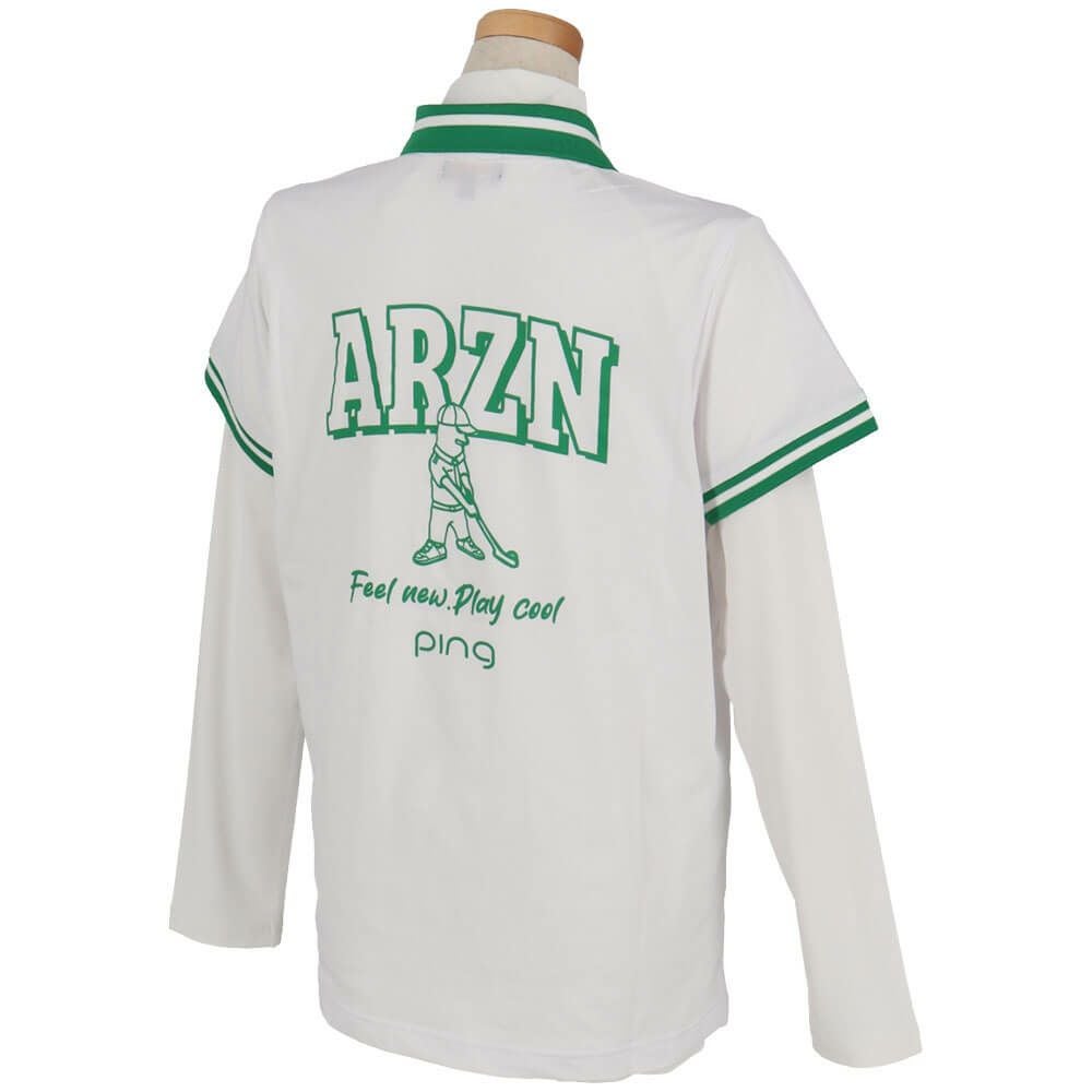 ピン PING　レディース 半袖 ポロシャツ & 長袖 ハイネックインナーシャツ レイヤード ツインセット 622-5160202　2025年モデル 詳細3