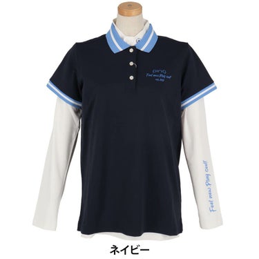 ピン PING　レディース 半袖 ポロシャツ & 長袖 ハイネックインナーシャツ レイヤード ツインセット 622-5160202　2025年モデル 詳細8