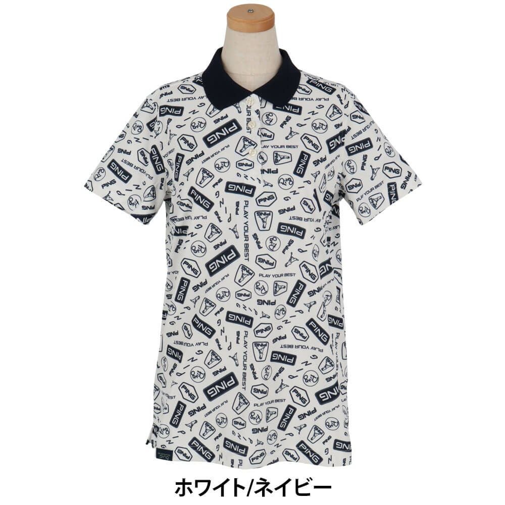 ピン PING　レディース 総柄 プリント 半袖 ポロシャツ 622-5160208　2025年モデル 詳細2