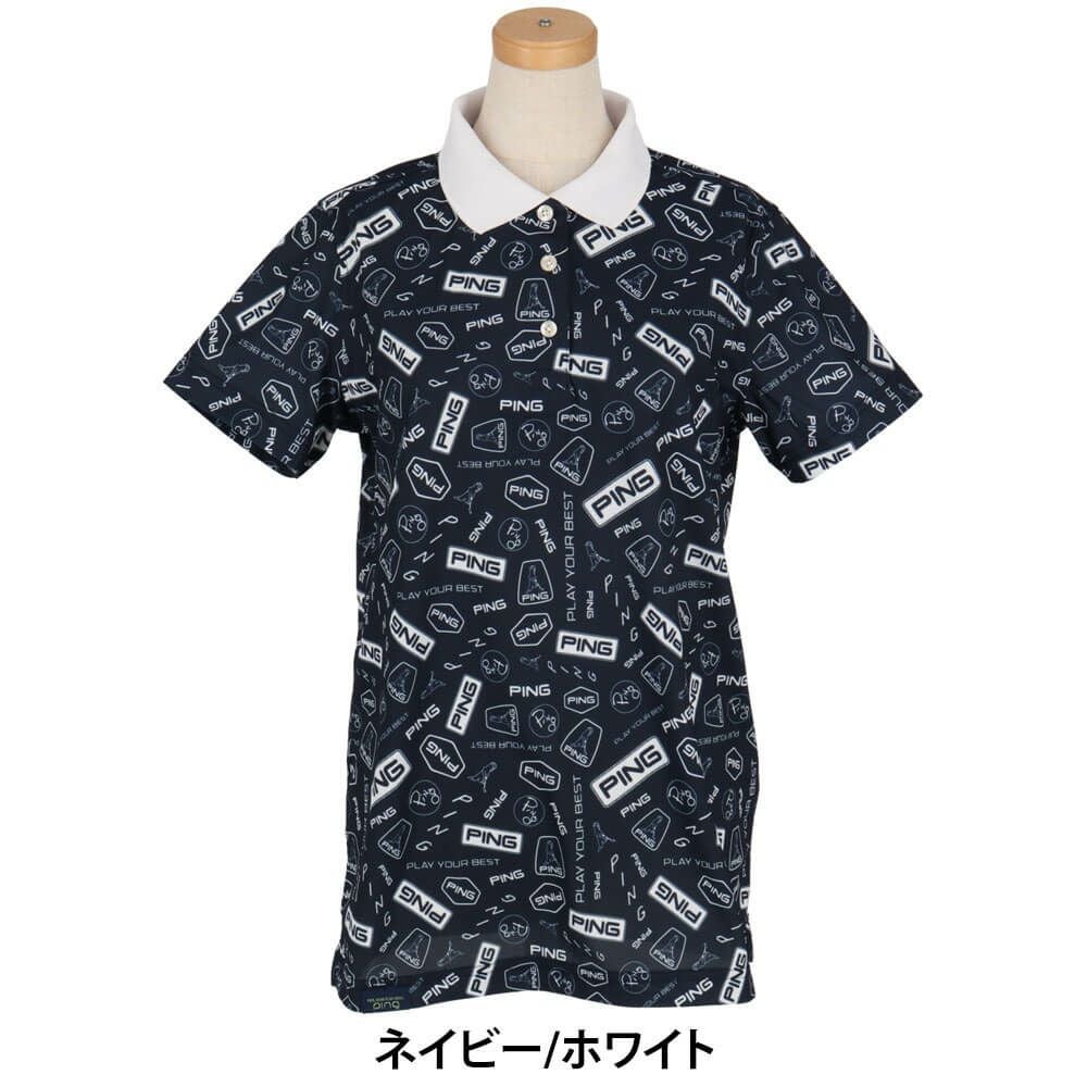 ピン PING　レディース 総柄 プリント 半袖 ポロシャツ 622-5160208　2025年モデル 詳細5