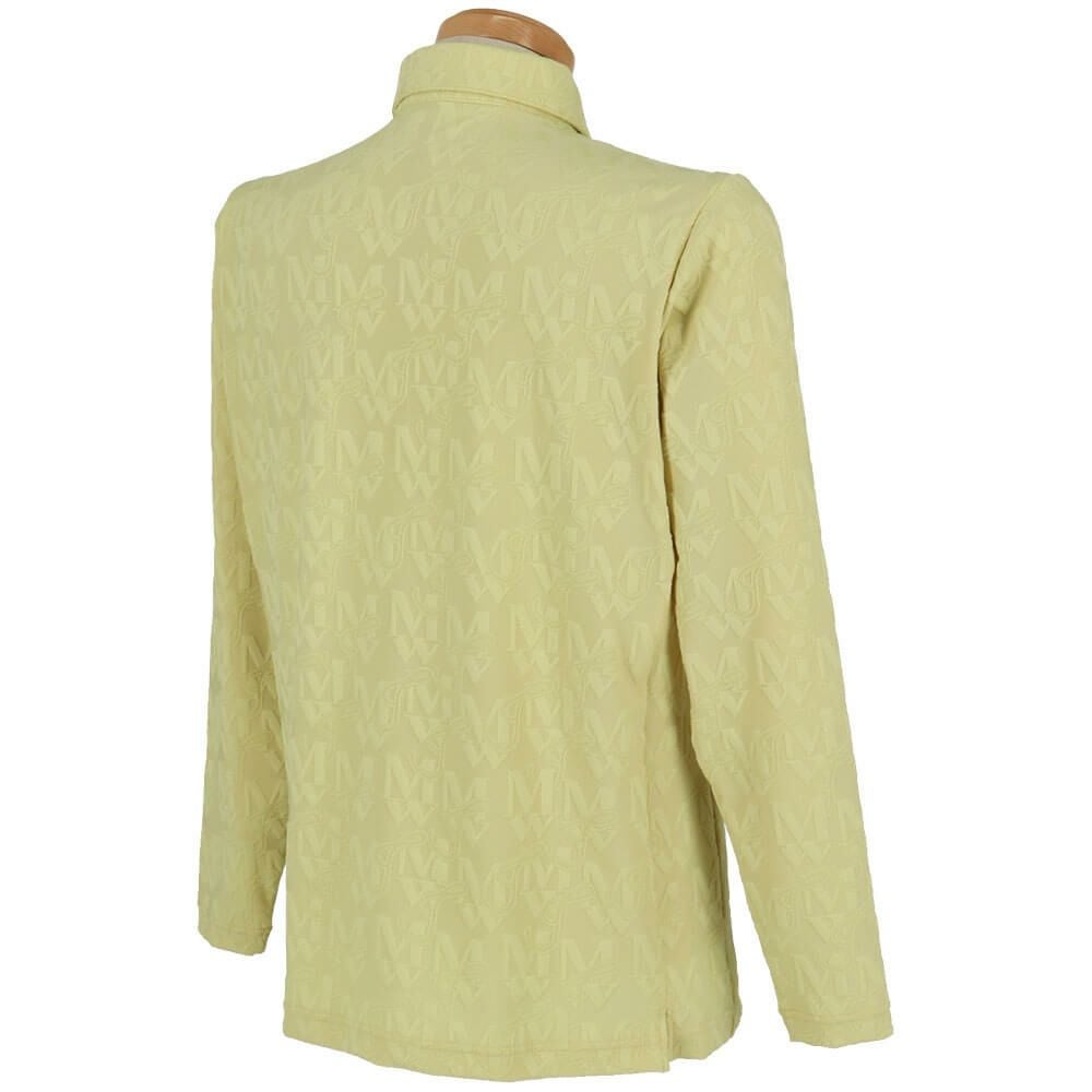 マンシングウェア Munsingwear　メンズ ストレッチ ジャカード モノグラム柄 テーラーカラー 長袖 ポロシャツ MGMXJB03　2024年モデル 詳細2