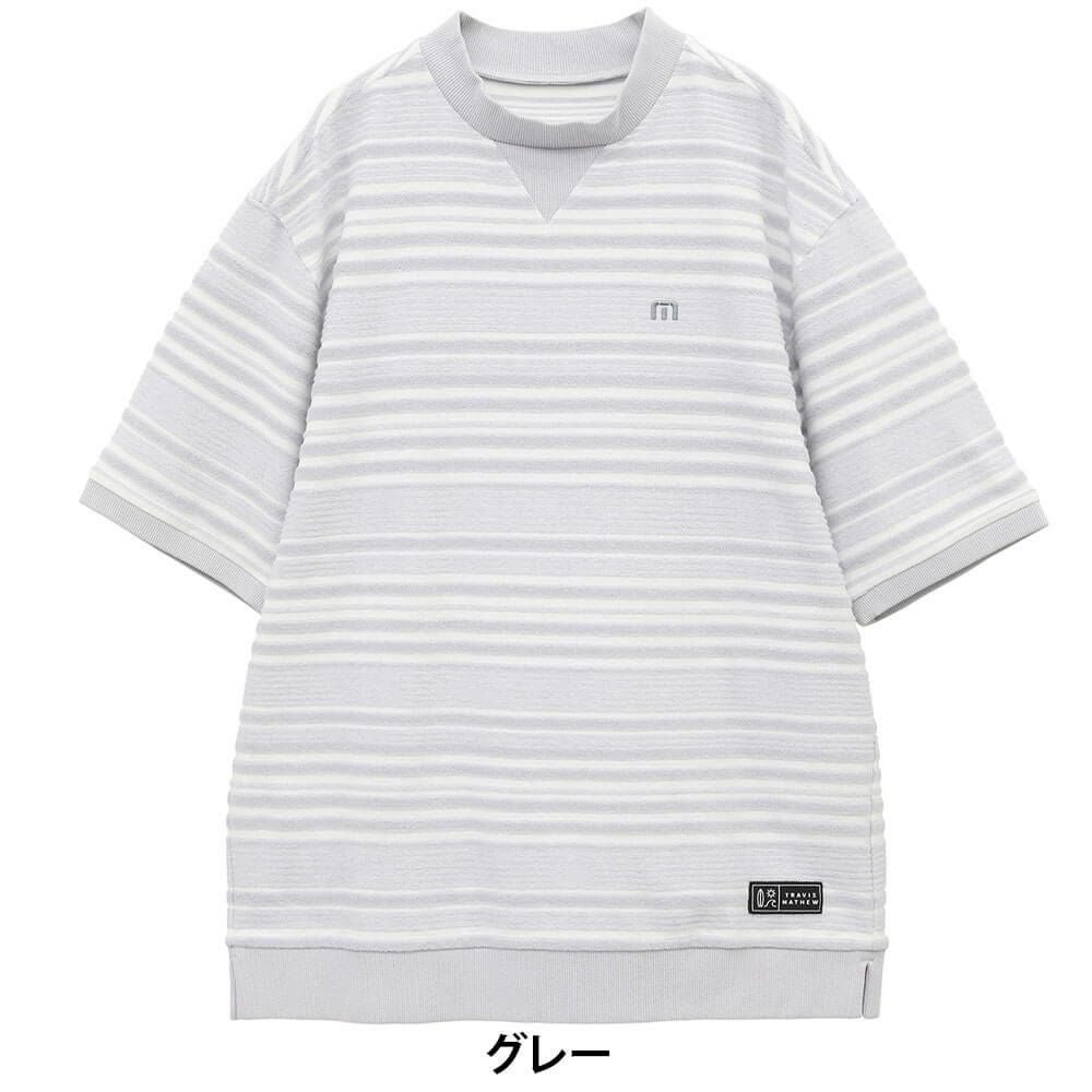 トラヴィスマシュー Travis Mathew メンズ パイルボーダー 半袖 モック