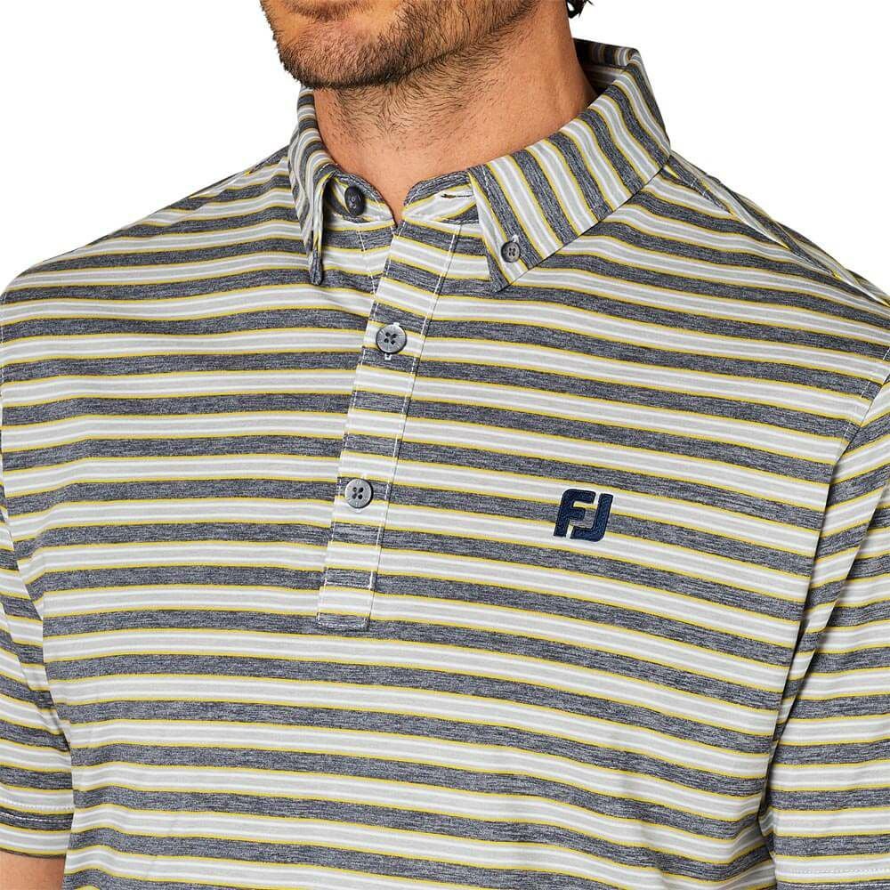 フットジョイ FootJoy メンズ ヘザーストライプ 半袖 ボタンダウン